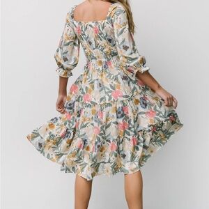 Baltic Born Marta Smocked Midi Dress Floral Feminine Size Small